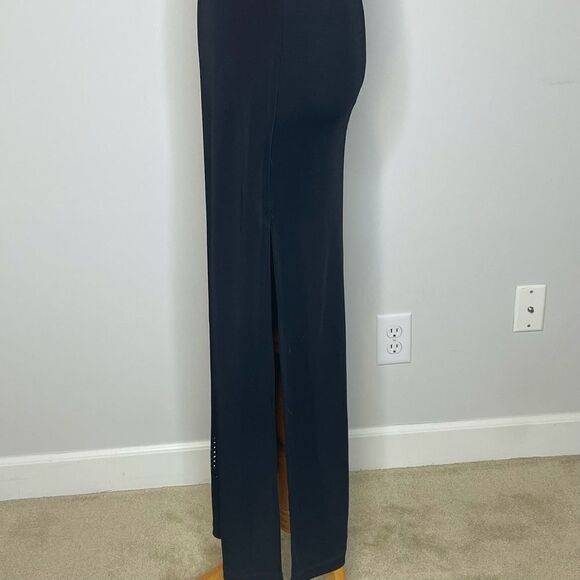 Shauna Stein- Long Black Dress w/Red Accent + Slit - Picture 4 of 4